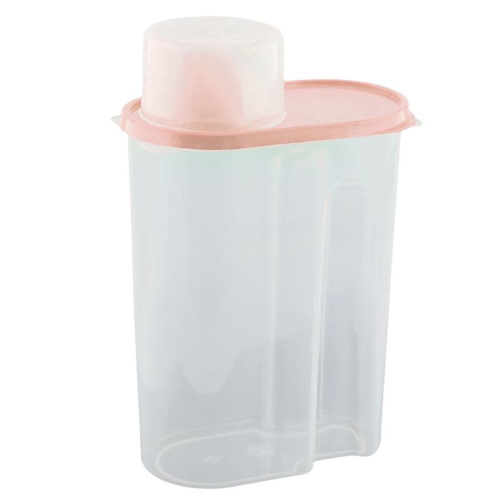 Plastic Cereal Grain Bean Rice Food Storage Container Box Case 2.5L Pink Clear